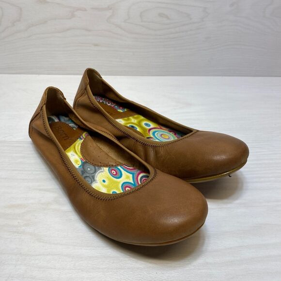 Born Shoes - Born Julianne Ballet Flats Womens Size 9M Tan Leather Round Toe Classic Slip On